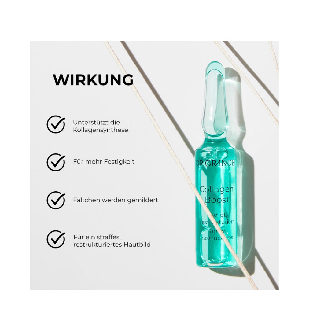 Collagen Boost Ampulle | 3x3ml
Dr. Grandel straffend Kollagensynthese